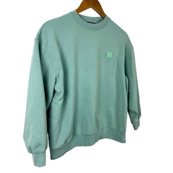 Acne Studios Fairah Face Patch Cotton Sweatshirt Mint Size XXS - Picture 2 of 16